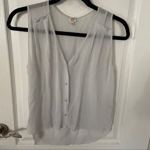 Sheer baby blue Wilfred Blouse